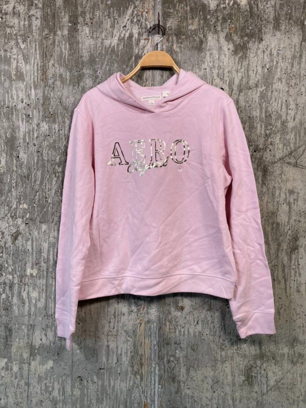 AEROPOSTALE Women's Areo Original Pink Fleece Pullover Hoodie Size Large